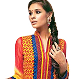 Gorgeous Red and Yellow Cotton Printed Unstitched ...