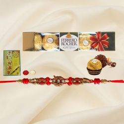 A 5 pcs Ferrero Rocher Chocolate Pack with Rakhi a...