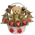 Blissful Teddy with Chocolates in a Basket...
