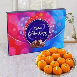 Cadbury Celebrations and Handirams Laddoo Combo to Birati