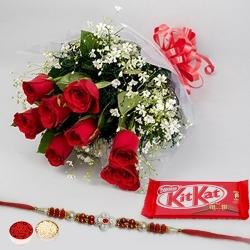 Impressionable Gift of Dazzling Bunch of 12 Red Ro...
