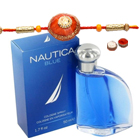 Showy Rakhi with Fragrant Nautica Blue EDT Perfume...