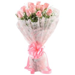 Beautiful bouquet of 30 bright Pink Roses...