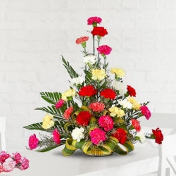 Elegant 30 Mixed Carnations Floral Arrangement...