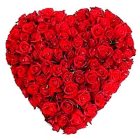 150 Dutch Red Roses in Heart Shape Arrangement...
