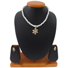 Appealing Necklace Set Beaded with White Pearls...