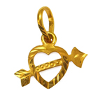 Alluring Cupid Heart Patterned Gold Pendant from t...