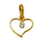 Magnetic Ad Studded Heart-designed Gold Pendant fr...