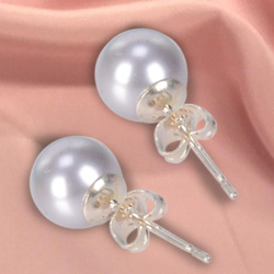Blue Hued Genuine Pearl Tops Earrings Set...