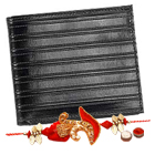 Machine Stitched Black Genuine Leather Gents Walle...