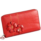 Flowery styled Genuine Leather ladies Wallet in Re...