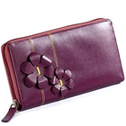 Flowery styled Genuine Leather ladies Wallet in Pu...