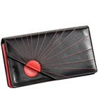 Black & Red Sunrise Designed Genuine Leather Ladie...