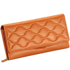 Brown Wave shaped Genuine Leather Ladies Wallet fr...