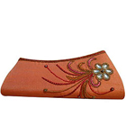 Impressive Stone Studded Floral Designer Clutch fo...