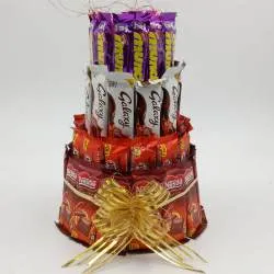 Delightful 4 Layer Tower Arrangement of Assorted Chocolates to Cooch behar