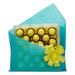 Amazing Ferrero Rocher Chocolates in Blue Tissue Wrap Box to Cooch behar