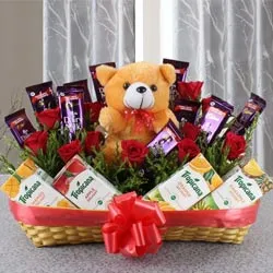 Remarkable Basket of Chocolates Fruit Juice N Teddy to Cooch behar Remarkable Basket of Chocolates Fruit Juice N Teddy to Cooch behar