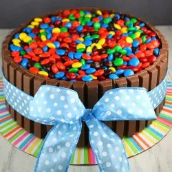 Lip-Smacking Cake with Kitkat N Gems Toppings to Cooch behar