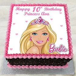 Toothsome Barbie Photo Cake for Birthday to Cooch behar