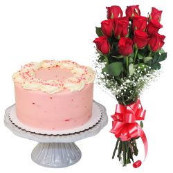 Extraordinary 12 Dutch Red Roses with 1 Kg Eggless Cake to North 24 parganas Extraordinary 12 Dutch Red Roses with 1 Kg Eggless Cake to North 24 parganas