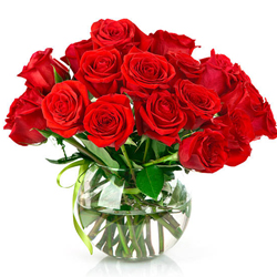 Blossoming Red Roses in a Vase with Pure Love to Jalpaiguri Blossoming Red Roses in a Vase with Pure Love to Jalpaiguri