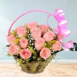 Pink Elegance Roses Basket to Cooch behar