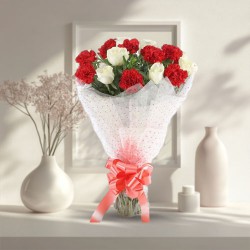 Spectacular bunch of fresh Roses and Carnations to Medinipur Spectacular bunch of fresh Roses and Carnations to Medinipur