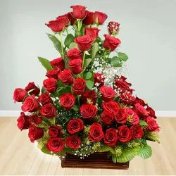 Artful Basket of Unforgettable Red Roses to Cooch behar Artful Basket of Unforgettable Red Roses to Cooch behar