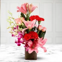 Radiant Mixed Flowers Vase Arrangement to Cooch behar
