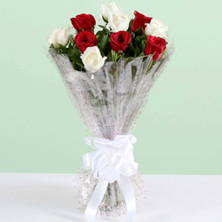 Magical Touch Big Bouquet of 40 Red and White Roses to Salt lake Magical Touch Big Bouquet of 40 Red and White Roses to Salt lake