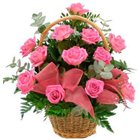 Artful Heartily Expressions of Pink Roses in Basket to Darjiling Artful Heartily Expressions of Pink Roses in Basket to Darjiling
