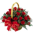 Aromatic Presentation of Red Roses in a Basket to Birati Aromatic Presentation of Red Roses in a Basket to Birati