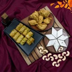 Ambrosial Selection of Roll Baklava with Haldiram Sweets n Snacks to Cooch behar