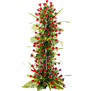 Silky-Smooth Always and Forever 100 Red Roses Arrangement 3 - 4 ft High Silky-Smooth Always and Forever 100 Red Roses Arrangement 3 - 4 ft High