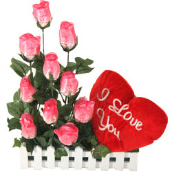 Long Lasting – Pink Roses n Red Heart Long Lasting – Pink Roses n Red Heart