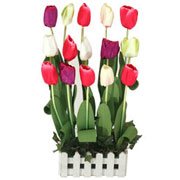 Impressive Artificial Arrangement of Long Lasting 15 Tulips Impressive Artificial Arrangement of Long Lasting 15 Tulips