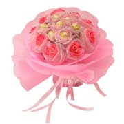 Silky Ferrero Rochers Passionate Love with Long Lasting Artificial Soft Pink Roses Silky Ferrero Rochers Passionate Love with Long Lasting Artificial Soft Pink Roses
