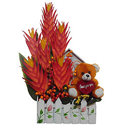 Fall in Love Artificial Flower Basket Fall in Love Artificial Flower Basket