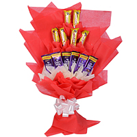 Mouth Watering Hand Bouquet of 6 Cadbury Five Star and 6 Cadbury Dairy Milk Chocolates Mouth Watering Hand Bouquet of 6 Cadbury Five Star and 6 Cadbury Dairy Milk Chocolates
