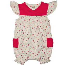 Pretty Pink and White Romper by MiniKlub Pretty Pink and White Romper by MiniKlub