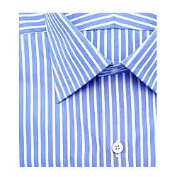 Impressive Blue and    White striped Arrow half Shirt