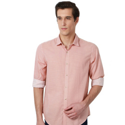 Coral Printed Peter England Shirt Coral Printed Peter England Shirt
