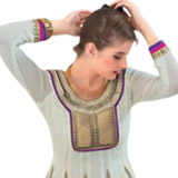Beautiful White Georgette Top Salwar from Rivaa Beautiful White Georgette Top Salwar from Rivaa