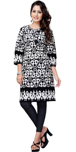 Lovely Cotton Printed Kurti (Black) Lovely Cotton Printed Kurti (Black)