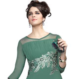 Elegant Pastel Green Georgette Embroidered Kurti Elegant Pastel Green Georgette Embroidered Kurti