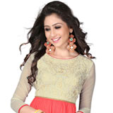 Enticing Beige and Pink Coloured Georgette Embroidered Kurti Enticing Beige and Pink Coloured Georgette Embroidered Kurti