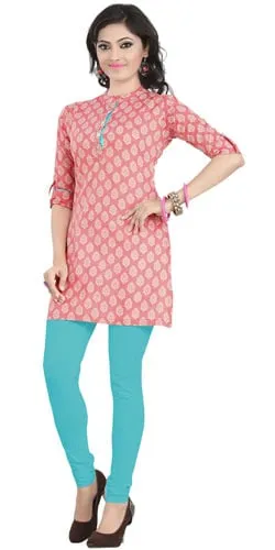 Astonishing Cambric Cotton Printed Kurti in Pink