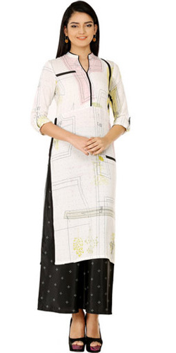 Neutral W Printed Kurti Neutral W Printed Kurti