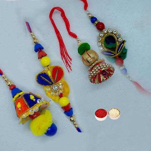 Fantastic Bhaiya Bhabhi Rakhi Set with Stunning Design Fantastic Bhaiya Bhabhi Rakhi Set with Stunning Design